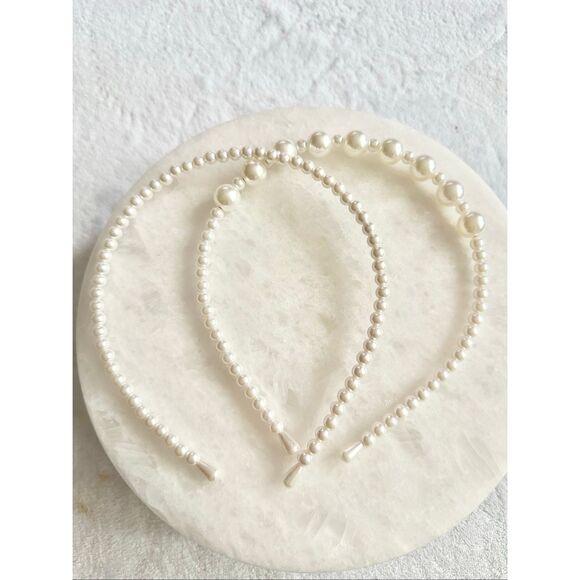 Set of 2 pearl hair headband - Picture 2 of 3